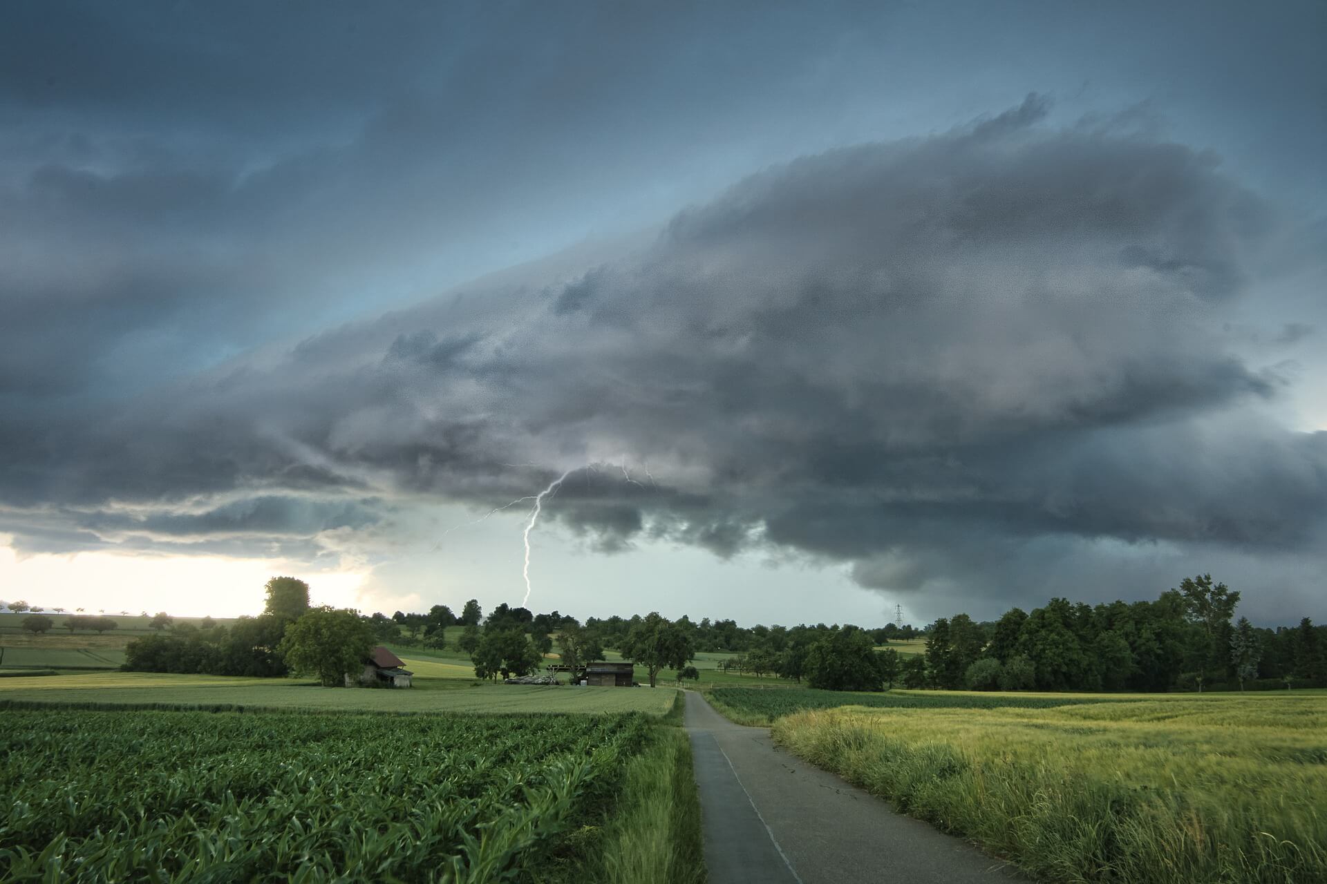 Image of storm over farm